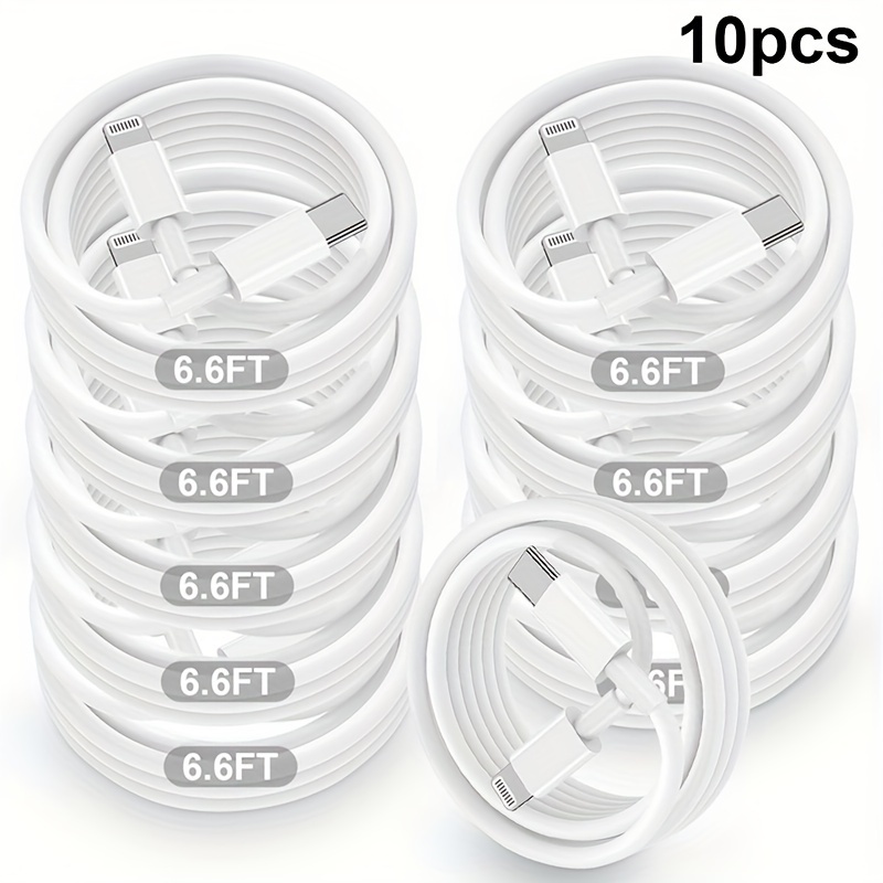 

10pcs 6.6ft -c To Charging For Iphone 14 11 Xr Xs X 8 7 6 Se