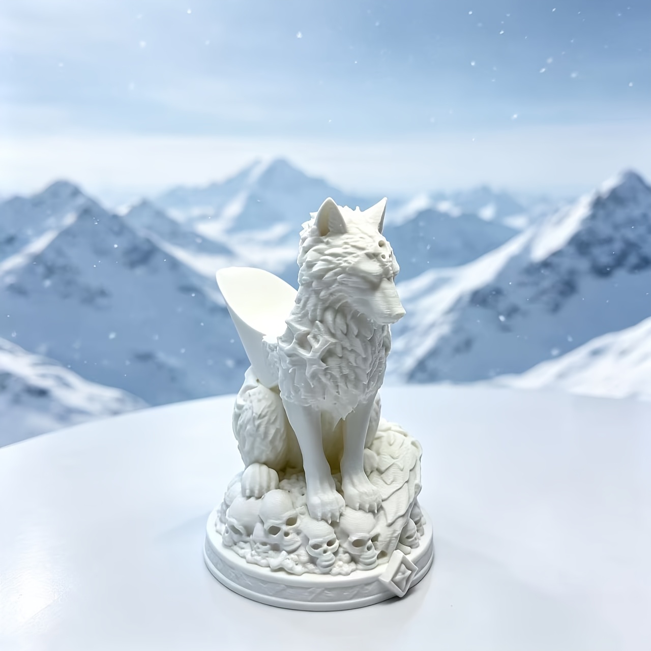 TEMU Support de de jeu Frostfield Wolf, base de , ornement décoratif de bureau pour gaming