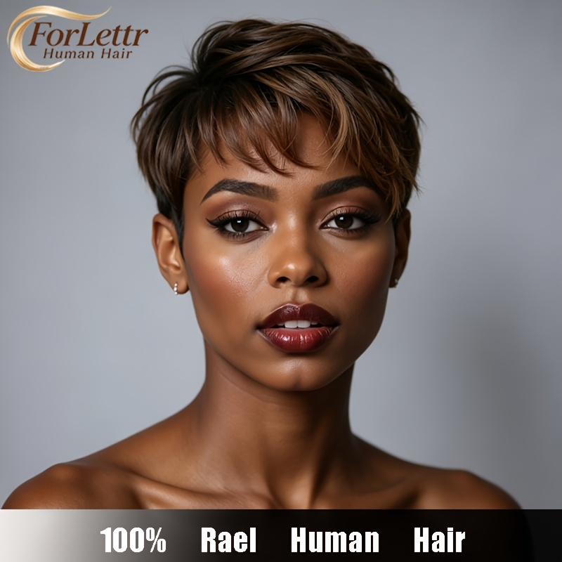 Brazilian Human Hair For Women - Short Cut Wig Lightweight And Flexible Human Hair Wigs For Everyday Use, For Daily Use, For Summer Daily Use, Women's Cut Wig