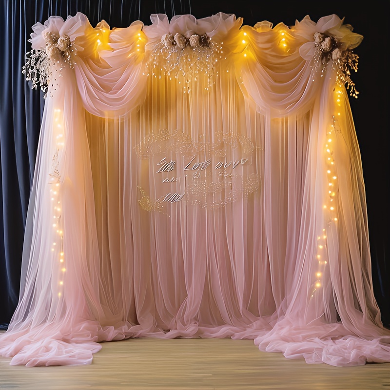 Image of Romantic Wedding Tulle Fabric, Perfect For Wedding Ceremonies, Receptions, Perfect For Romantic Ceremonies, Engagements, Valentine's Day & More, Table Flag, Enormous Potted Plant Decoration