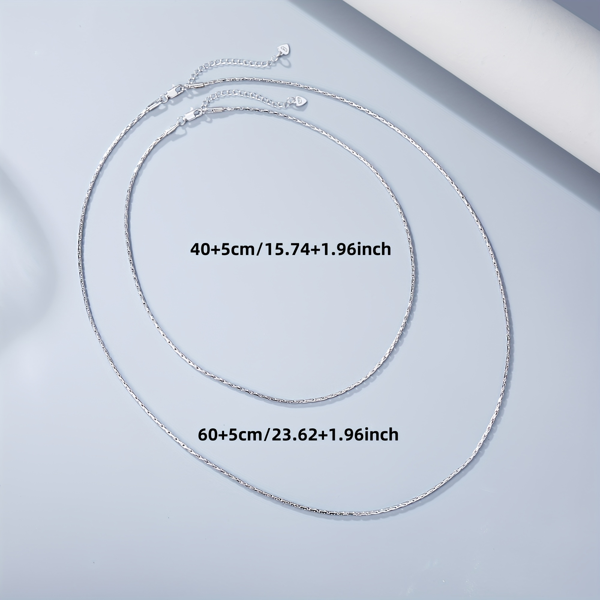 S925 Silver-Plated Bamboo Joint Chain Necklace, Unisex