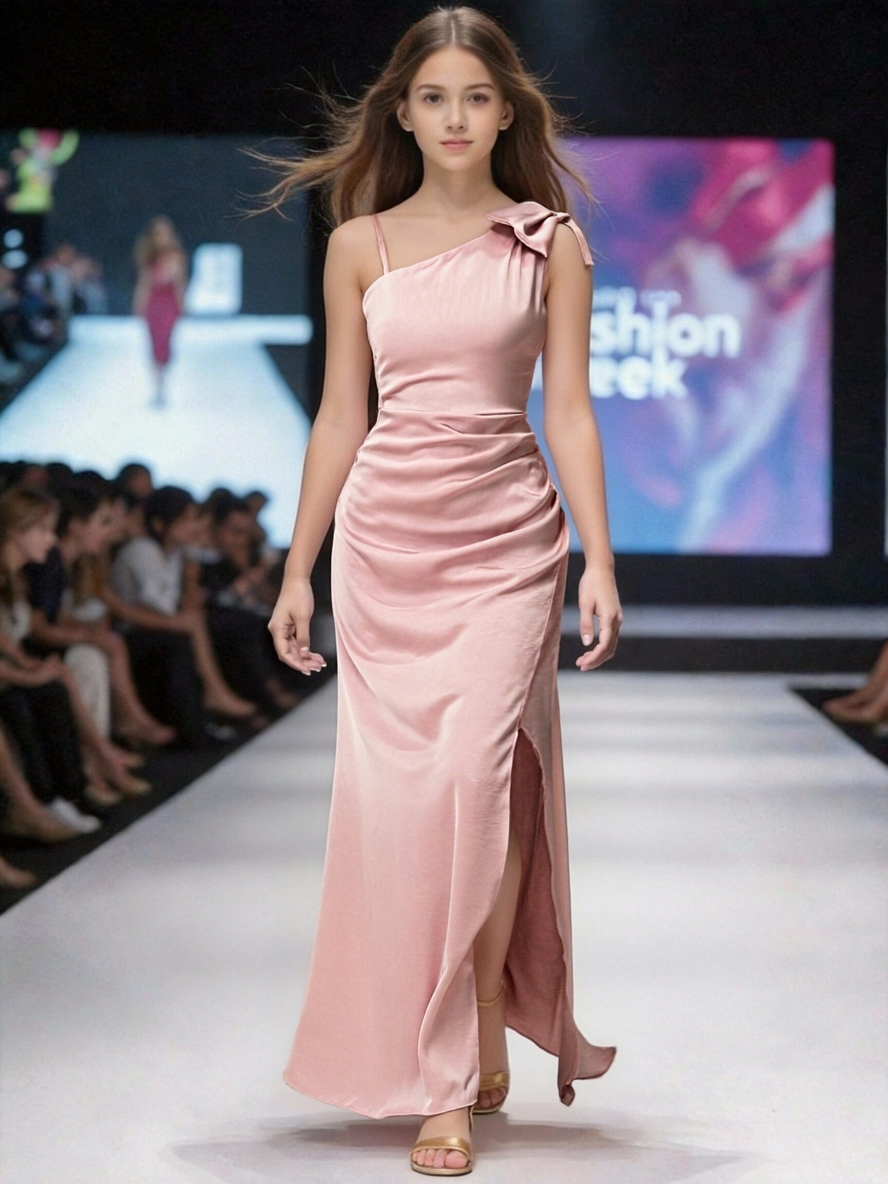 dress for young ladies elegant bridesmaid featuring a bow TIGHT DRESS