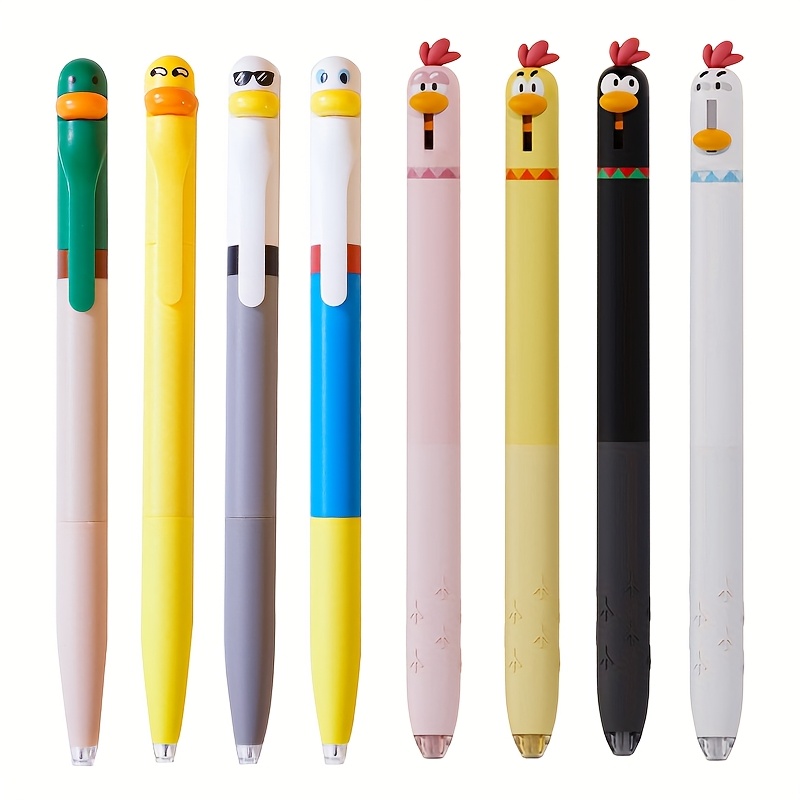E-shop 8 Stück Ente und Küken Gelstift Kreativer Dreh-Gelstift Druck-Gelstift 0,5 mm Schwarz Schreibstift Bürobedarf Kleines Geschenk