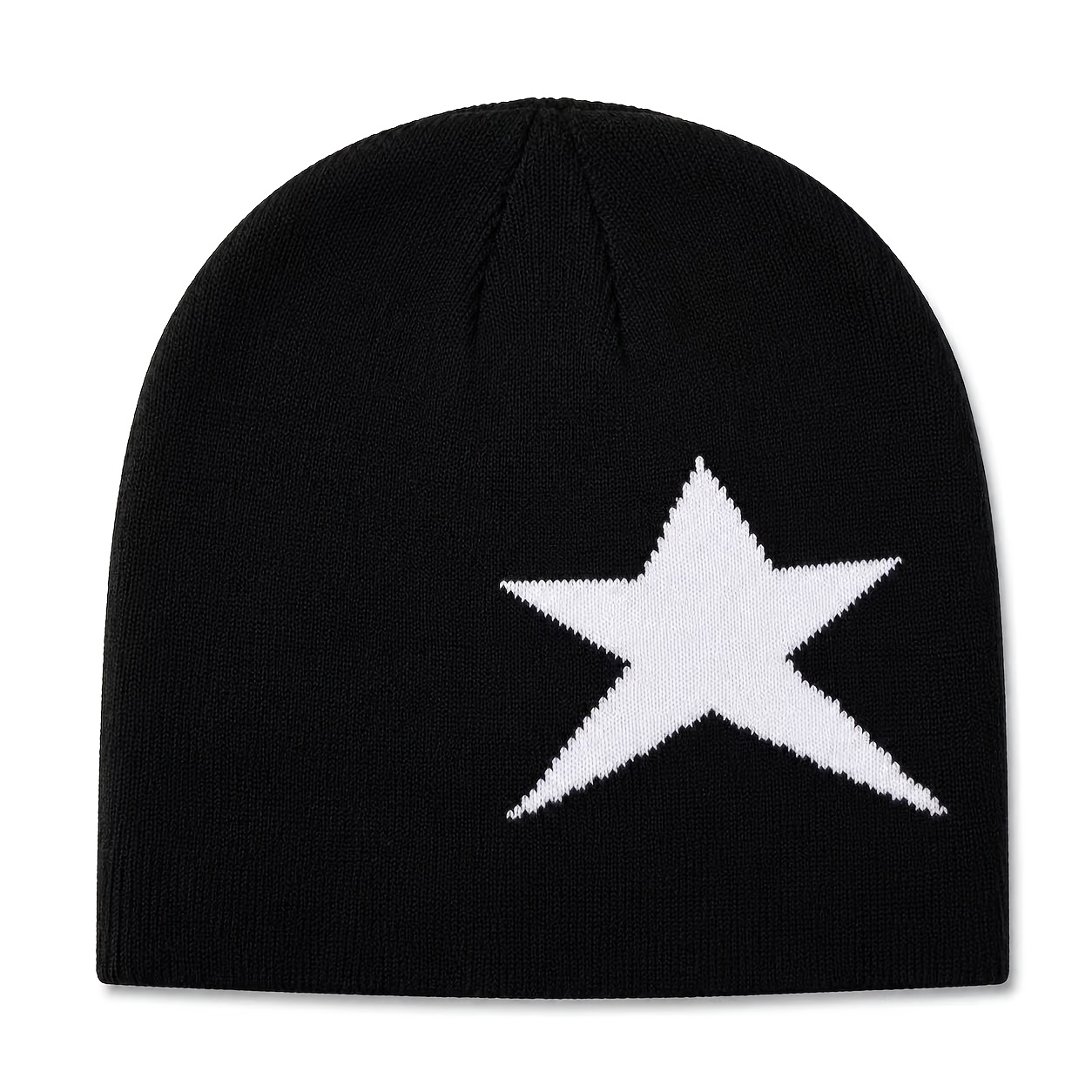 TEMU Unisex Star Pattern Beanie Hat, Winter Skull Cap, Warm Casual Streetwear Beanie For Men And Women