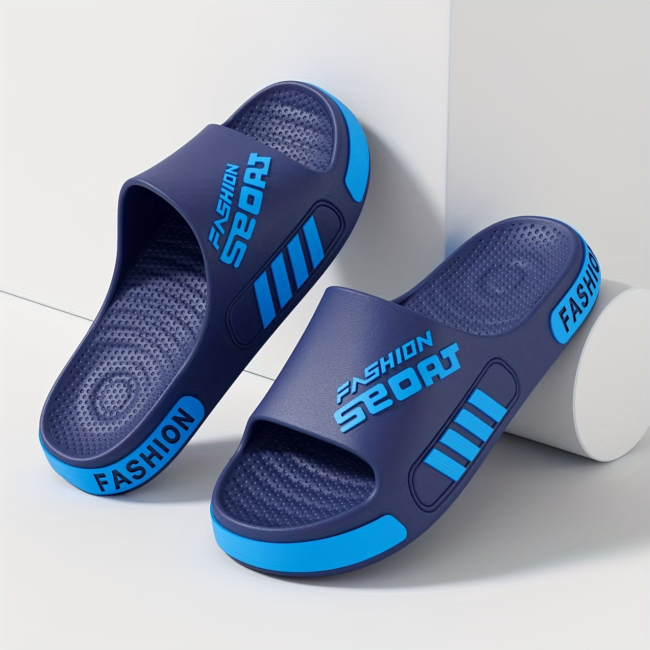 mens summer fashion massage slides non slip textured design eva material breathable open toe slippers for home outdoor and beach use indoor slippers casual slippers eva slides summer sandals Product details 2