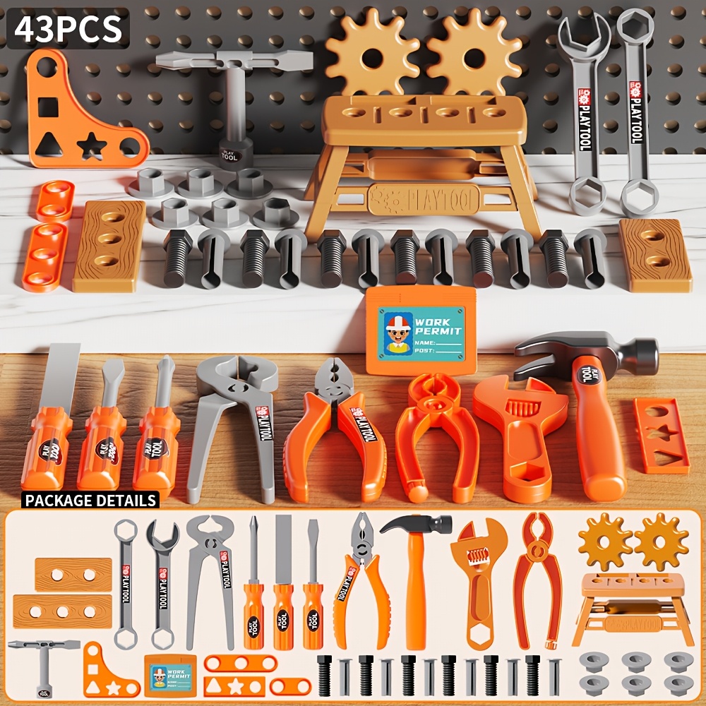 TEMU Ensemble d'outils de simulation éducatifs pour jeu de rôle, 43/44/55/56/65/66 pièces, jouet interactif parent-enfant, cadeau de fête