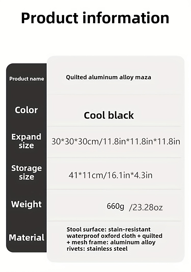 outdoor folding stool aluminum alloy portable hiking train queue camping ultra light sketch chair small   fishing Product details 5