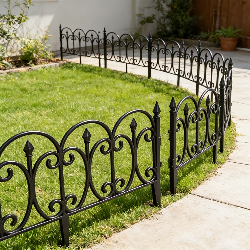 4/10pcs Pack, Decorating Garden Fences And Borders, Heavy-Duty Plastic Outdoor Landscape Grids with End, Suitable for Outside Courtyards, Yards, Flower Beds, Etc., Easy to Install Fence Boards for Animal Barriers, Courtyard Decoration