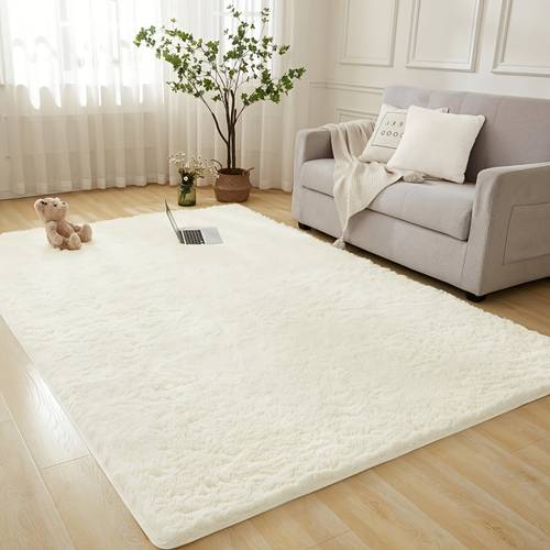 1pc area rugs for living room shaggy plush rug for bedroom soft non slip floor carpet for bedside fluffy rug for nursery new year christmas dorm and home decor
