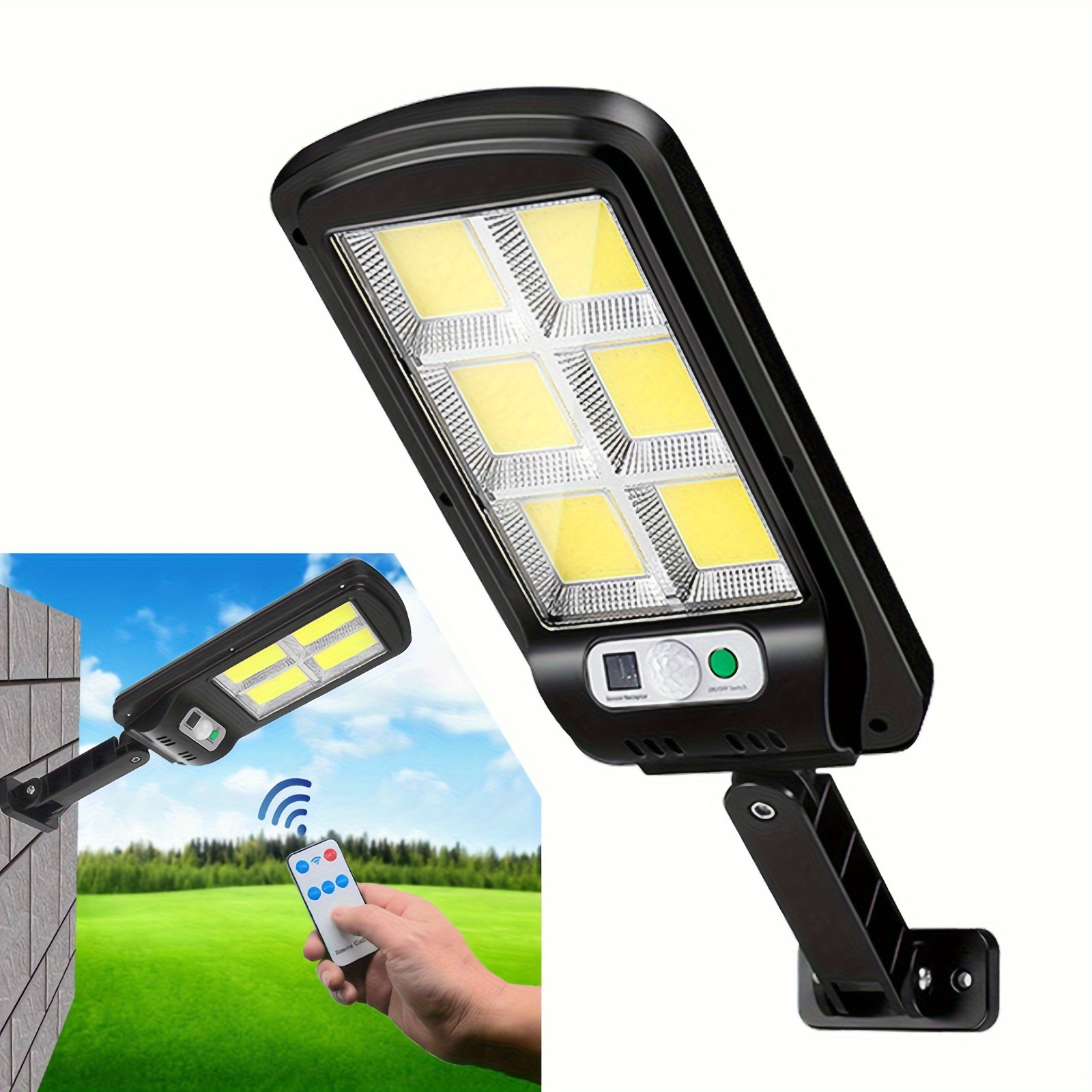 120 cob outdoor solar store light with remote