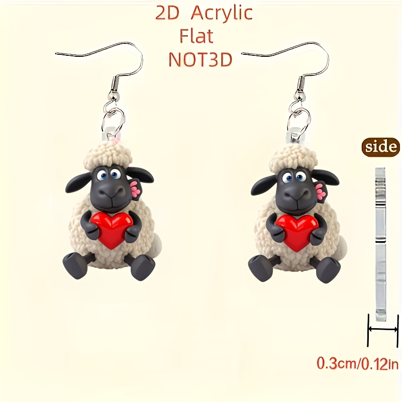 2d Flat And Fashionable Exquisite Elegant Heart-hugging Pattern Acrylic Lightweight Durable Pendant Earrings For Women, Beautifully Designed And Stylish, Perfect Gifts For Halloween, Christmas