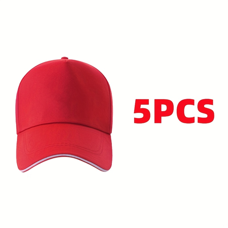 TEMU Customized Style 5pcs Personalized Baseball Caps, Unisex, Suitable For Team Activities And Gifting