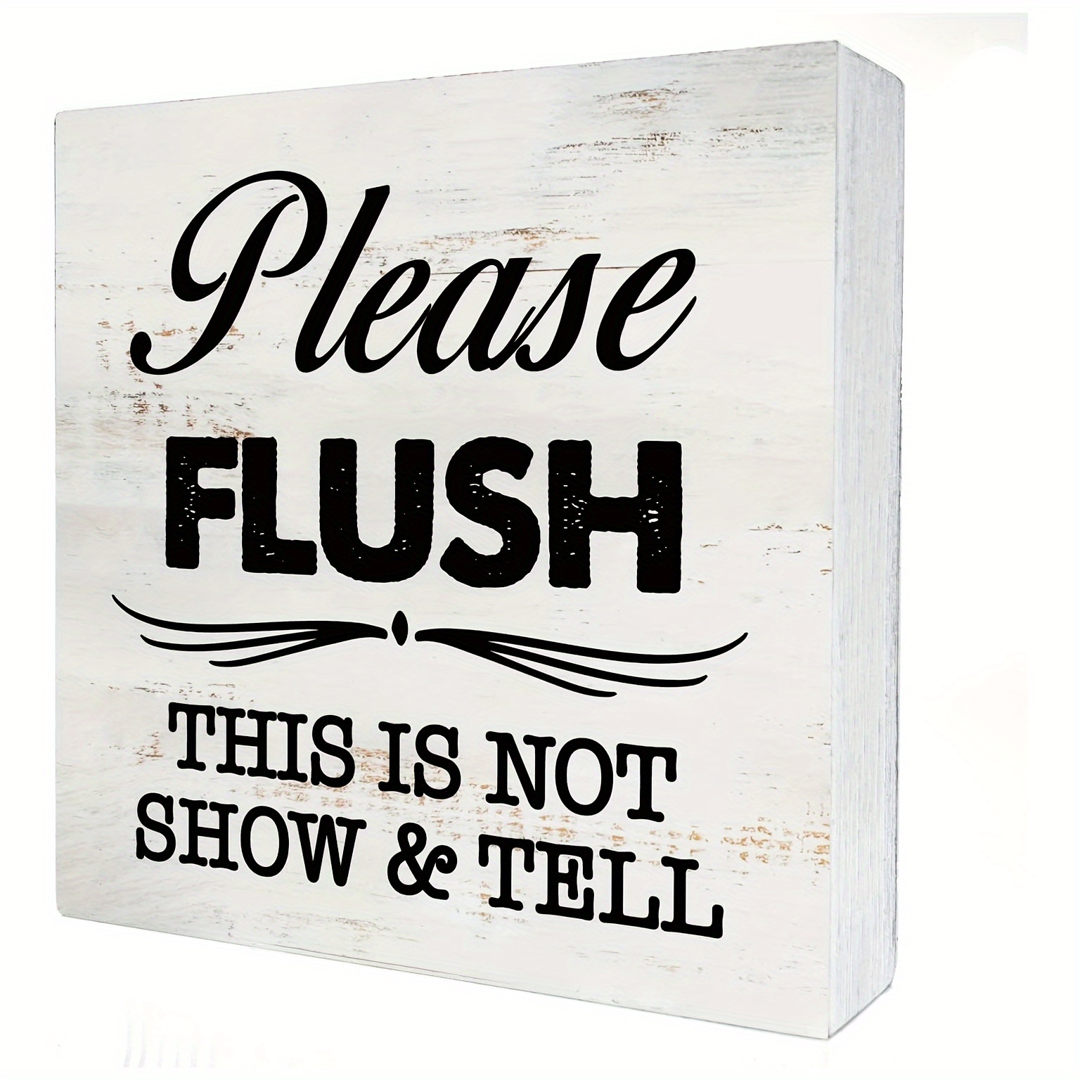 

1pc Humorous Pvc "please Flush" Bathroom Sign - Indoor & Outdoor Decorative Plaque, No Electricity Needed, Ideal Housewarming Gift For Home Decoration