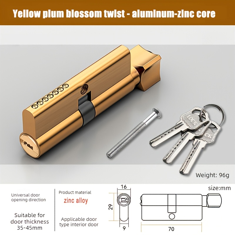 Image of Indoor And Outdoor Door Handle Plum Button Copper Cylinder, Household High Hardness Lock Core, Bedroom Door Lock Locks With