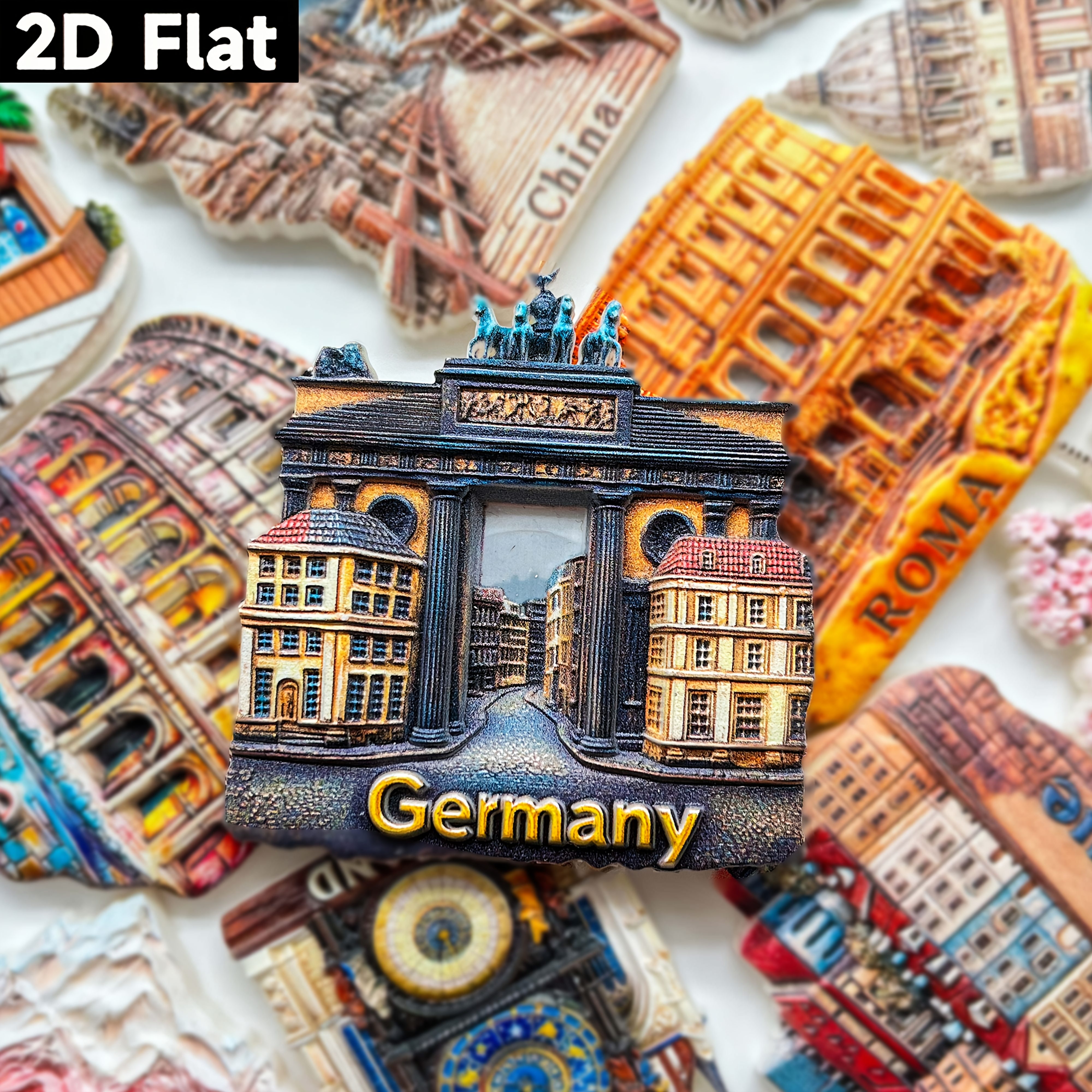 Image of 1pc Berlin Triumphal Arch 3d Refrigerator Magnet, Germany, High-end Embossed Resin , Exquisite Refrigerator Magnet, Decoration, Famous Magnet, Home Decoration Gift For Travel Enthusiasts