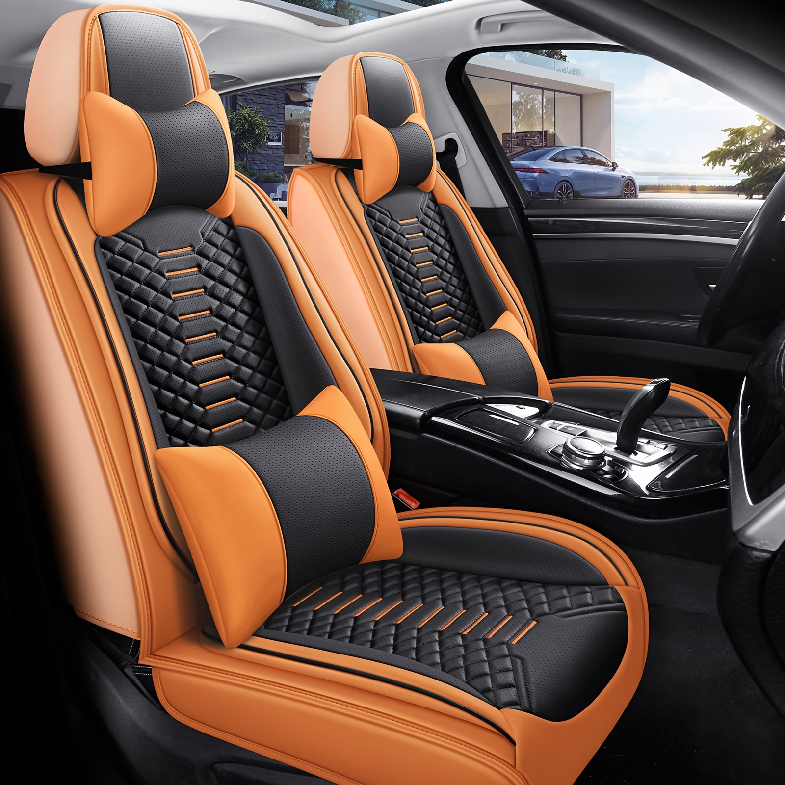 5 seat   leather breathable perforated air hole universal car seat covers full set full surrounded front   cushion protector fit for most cars suv truck sedan