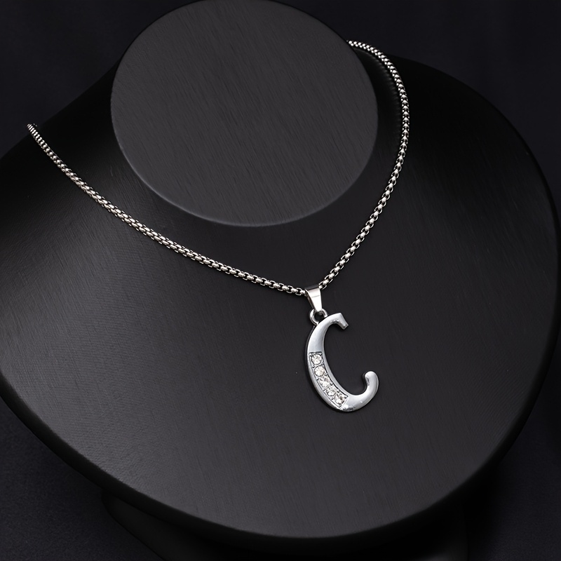 Simple Stylish Women's 26 English Letters Titanium Steel Necklace