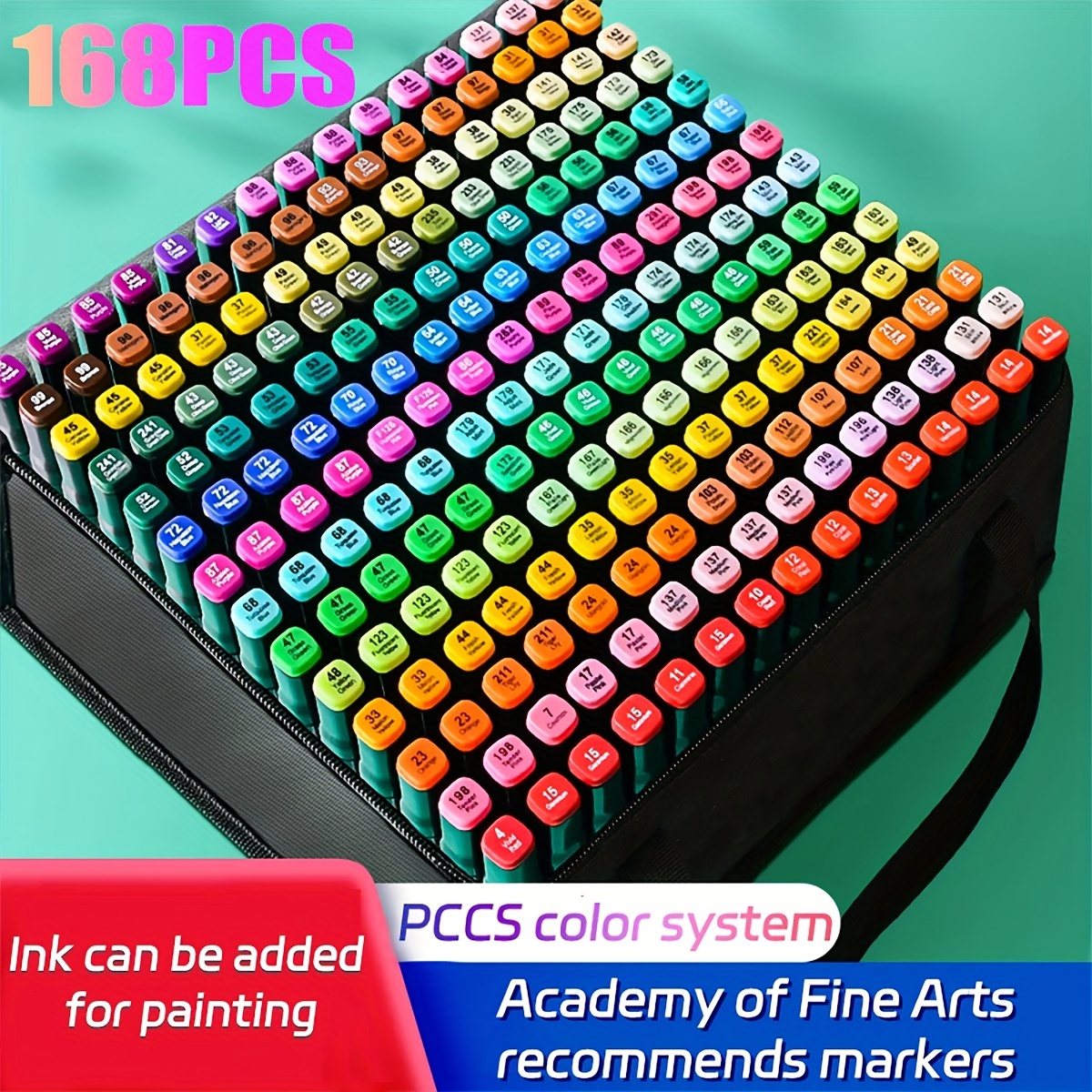 

Based Marker With Case, 168 Colors Tip Permanent Art Markers For Book Painting Card Making Coloring Illustrations , Christmas Gift For Adults Teenagers