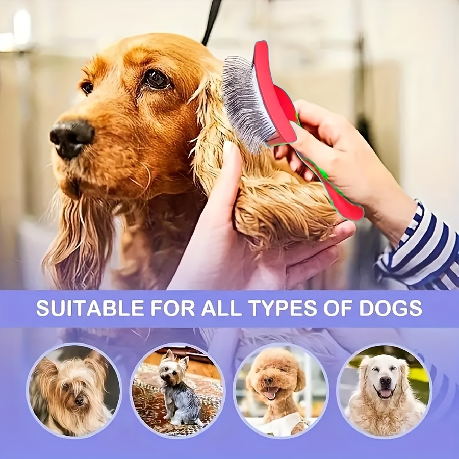 1pc extra long stainless   grooming brush for shedding 2 5cm 0 98in needle length     design removes 95 of dead hair   ideal for   german shepherds labradors medium to large breeds dog grooming supplies Product details 0