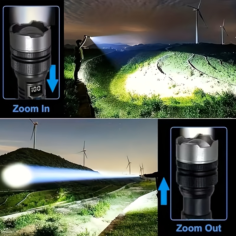 1  bright rechargeable led flashlight     torch usb charging 3   1200mah long lasting battery ergonomic grip design ideal for camping hiking outdoor   outage emergency portable and durable ip44 Product details 4