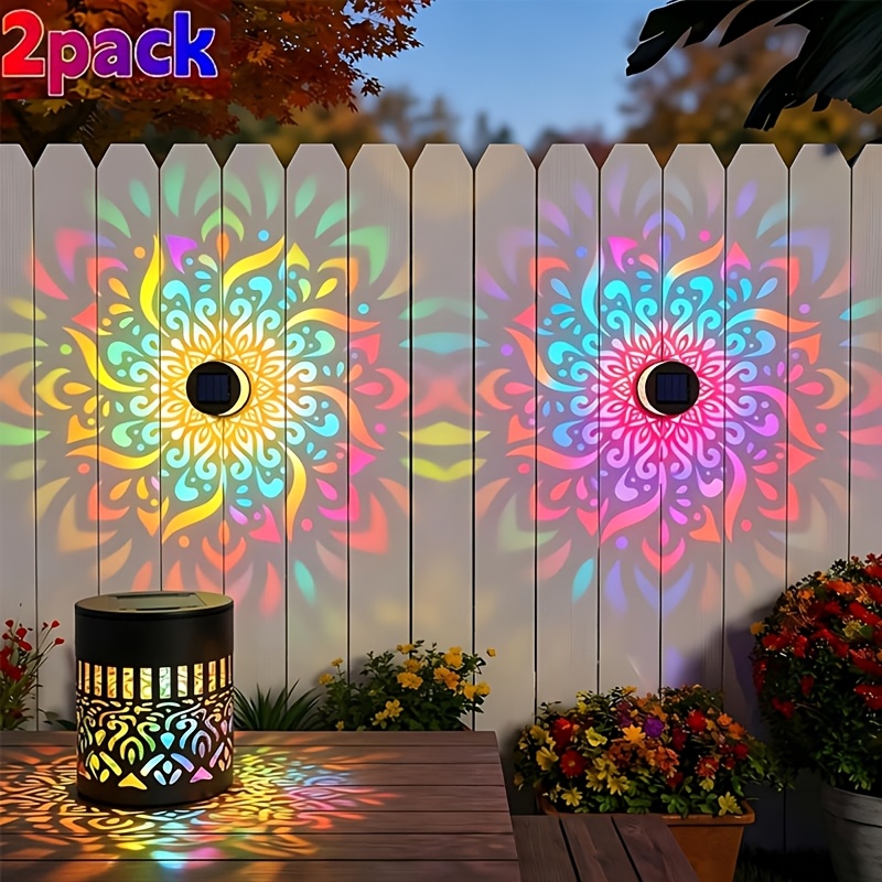 TEMU 2 Solar-powered Fence Lights With A , Suitable For Outdoor Walls And Featuring An Ip65 Waterproof Rating. Metal Solar-powered Deck Step Lights