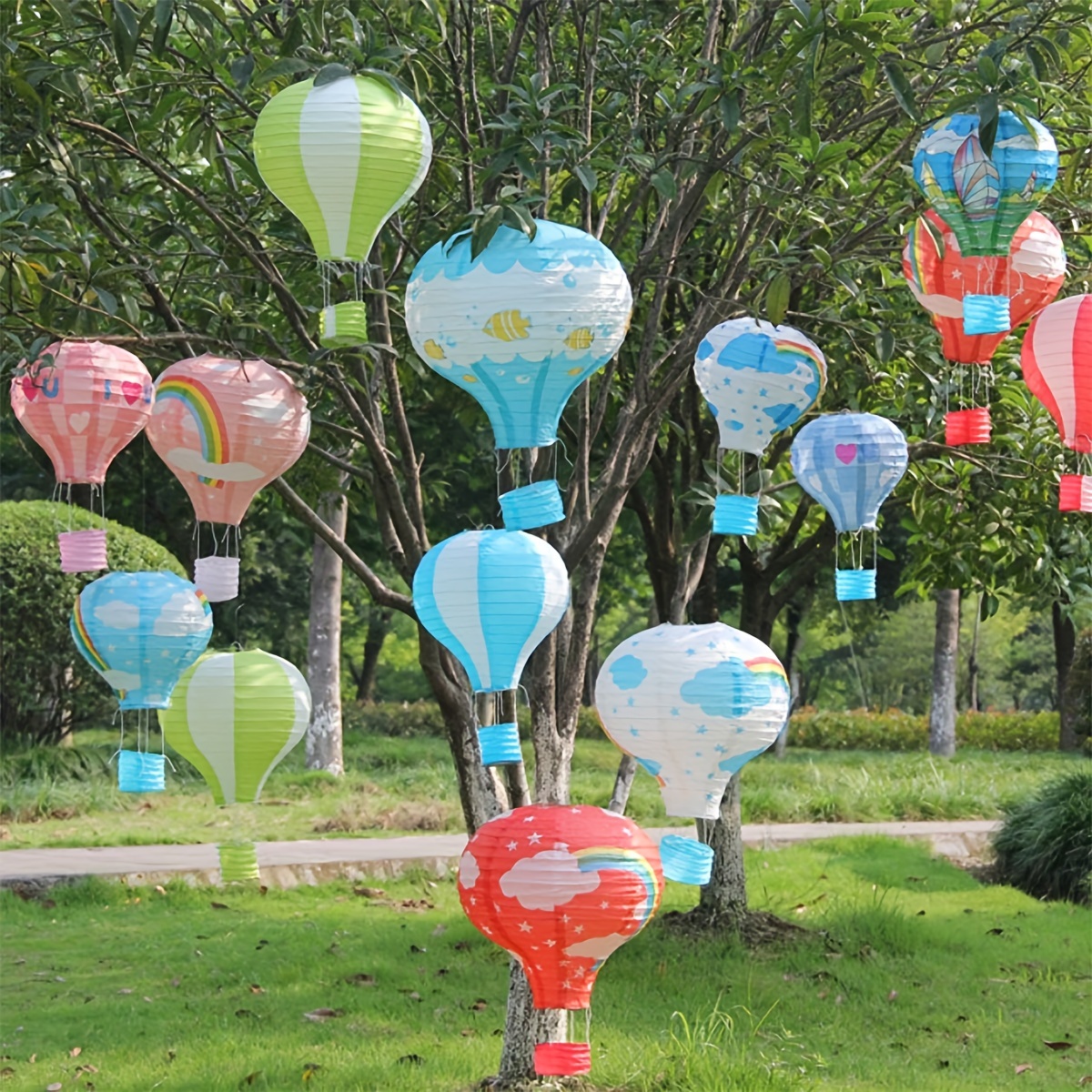 

1pc, Handmade Hot Air Balloon Lantern Charm Wedding Bar Shopping Mall Kindergarten Hallway Decorative Paper Lantern