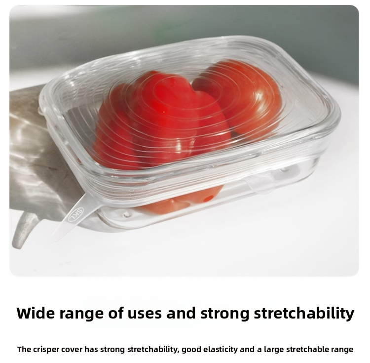 Juego de 6 tapas elásticas de silicona, cubiertas reutilizables y resistentes para tazones de almacenamiento de alimentos, seguras para usar en lavavajillas y refrigeradores, aptas para varios contenedores en 6 tamaños