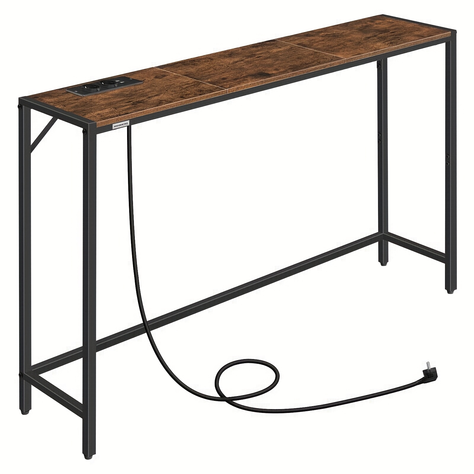 Narrow Console Table, Hallway Table, Sofa Table, Modern Coffee Table And Entryway Table, Suitable For Living Room, Hallway, Bedroom, Brown And Black
