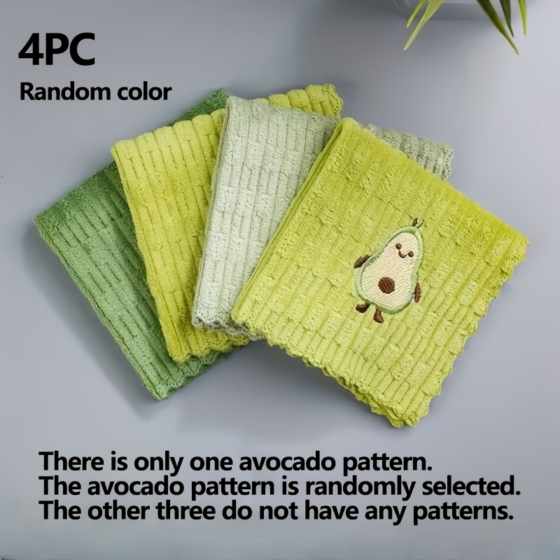 Set Of 8pcs Avocado Embroidered Dishcloths, In Multiple Colors, Quick-dry And Absorbent Cleaning Cloths, Thick And Extra-large X Inches Kitchen Towels, Soft, Breathable, And Powerful Stain Removal