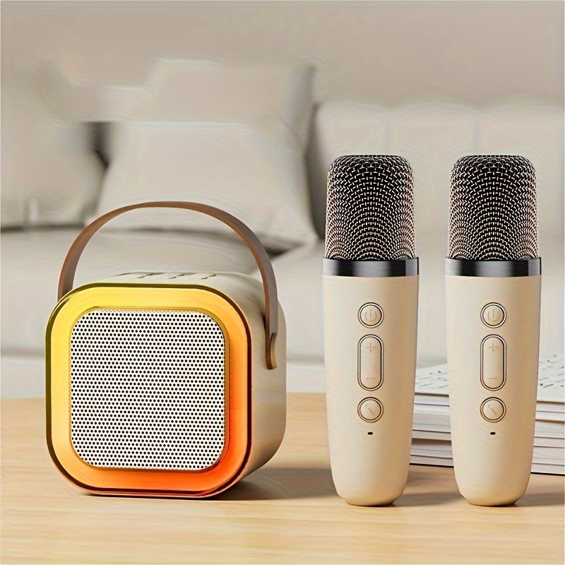 k12 mini wireless wireless speaker with voice changer and ambient light usb c rechargeable lithium battery portable   for home outdoor and camping camping setup portable   wireless   karaoke studio