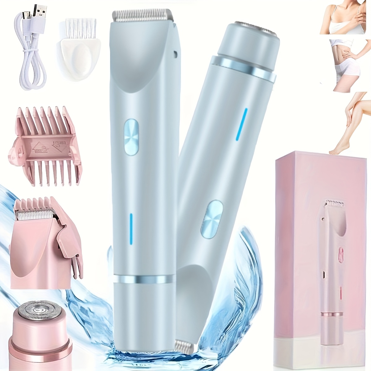 2 in 1 womens dual head electric epilator shaver usb - Temu