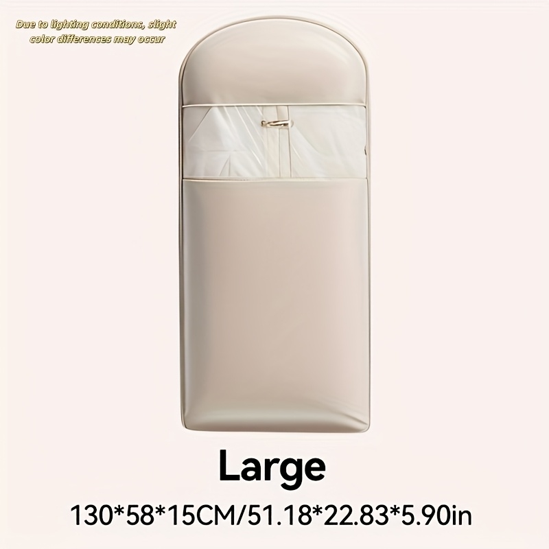 3-size Pink And Beige Compression Hanging Storage Bags (90/110/130cm) - 40% Space Vacuum Seal For Down Coats And Winter Wardrobe, Luxury Storage/durable Zipper