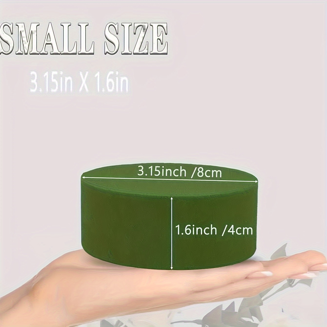 TEMU 6/8/10pcs Floral Foam Round Artificial Flower Foam Bubble Glue Blocks For Flower Arrangement 3.2"x1.6" Dry Green Plant Foam Florist Foam For Flowers