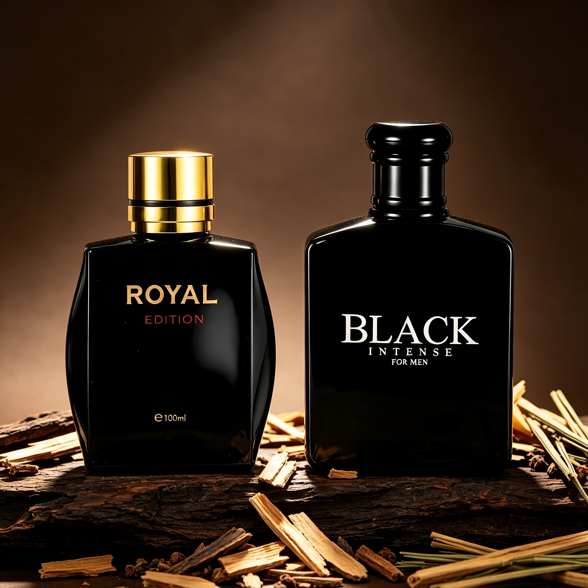 Image of 2pcs Set Luxury Men's Eau De Parfum Large Capacity Double Bottle Fragrance Concentration 5%-15% Lasting 3- Cool Cedar Herbal Citrus Amber Suitable For Commuting, Office, Daily Dating Hair Fragrance