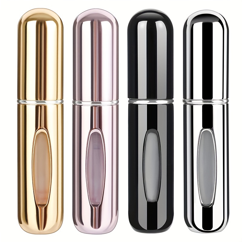 

4pcs Portable 5ml Perfume Atomizer - Leakproof, Bpa-free Aluminum Alloy Spray Bottles For Travel | Easy Refill Design For Perfume, Oil, Cologne & Liquid