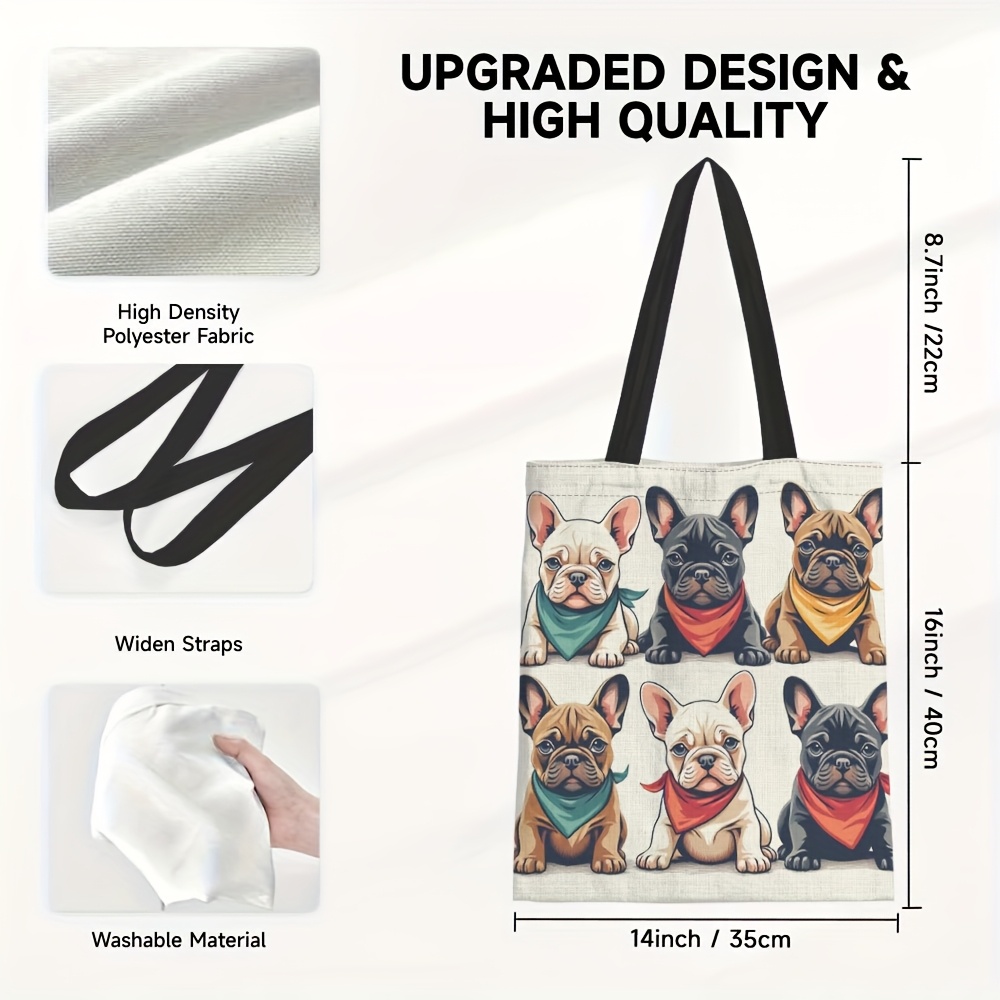 E-shop 1 Stück, stylisch bedruckte, große Tragetasche mit einem niedlichen Hunde-Design, ideal zum Einkaufen, für den täglichen Gebrauch und als