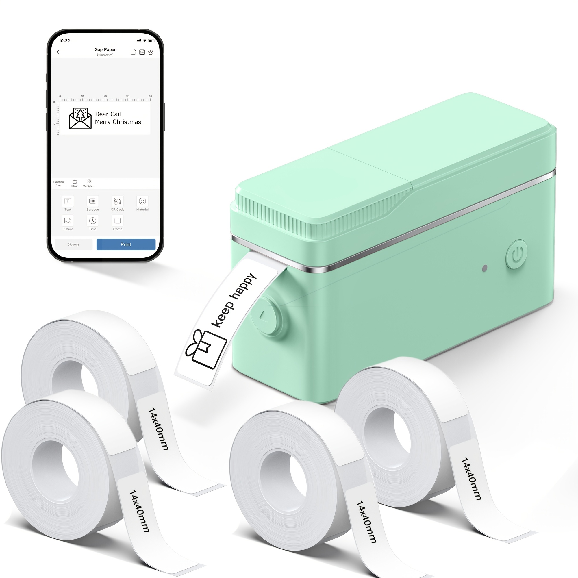 TEMU P31b Portable Wireless Label Maker-mini Wireless Thermal Label Printer With Rolls (14x40mm, 720 Sheets) And App Templates For Home Storage,