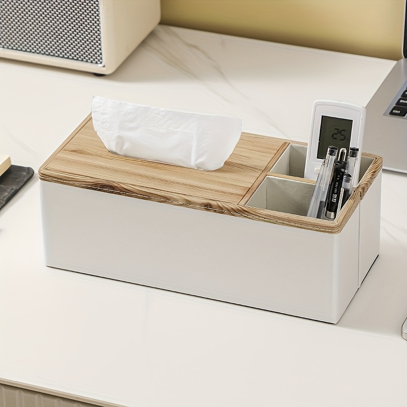 Image of Remote Control Storage Box, Desktop Multifunctional Tissue Box, Minimalist Living Room Coffee Table, Miscellaneous Box, Office Paper Drawer Box, Tissue Box
