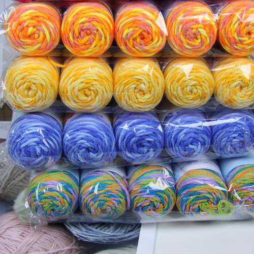 10 pièces - fil de luxe dégradé, à pour pull, bonnet, écharpe, couverture, sac, fil pour loisirs créatifs diy
