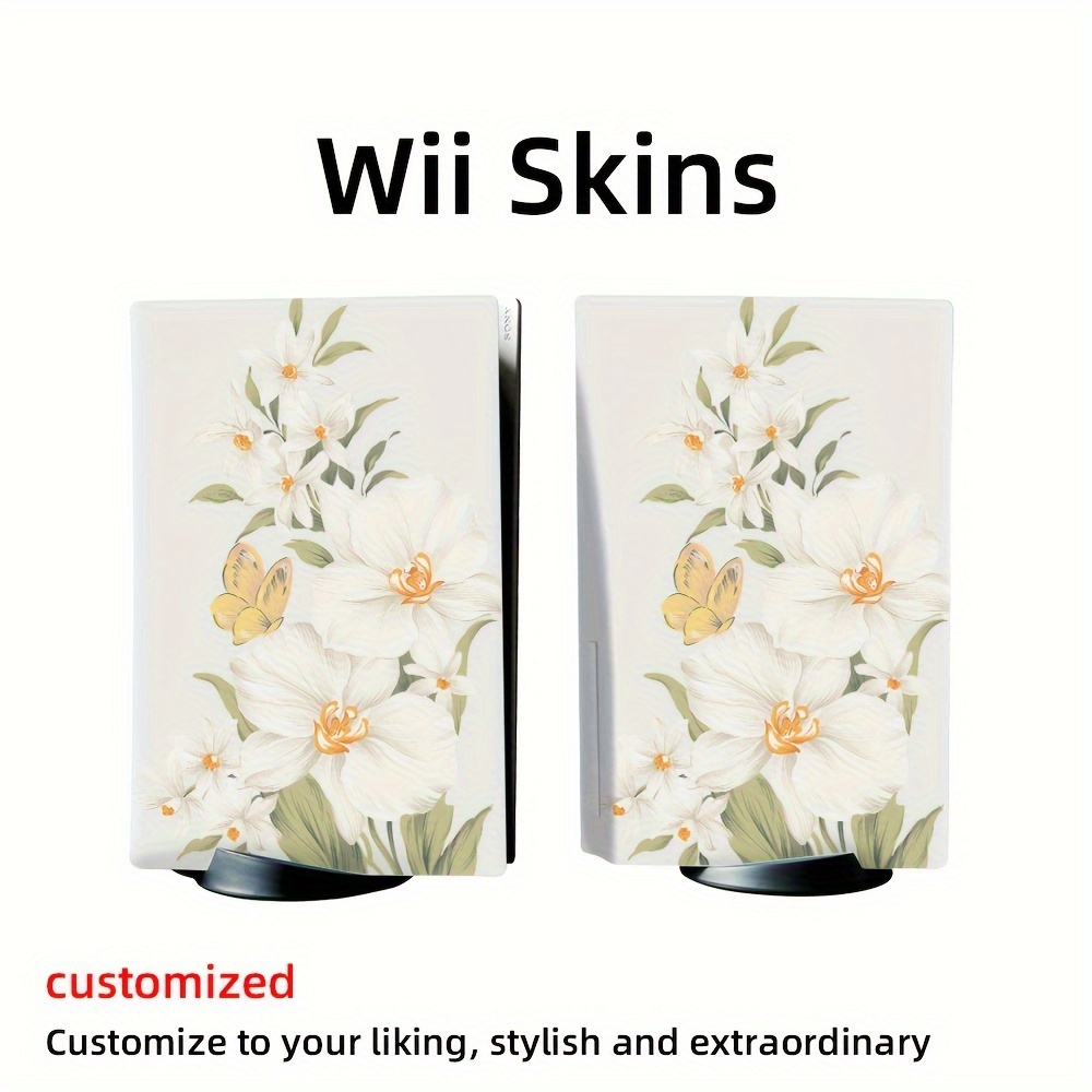 

Floral & Butterfly Themed Pvc Skin & Protector Sets For Ps5 Console, Customized Adhesive Decal, -resistant, Self-adhesive Gaming Console Wrap, For Disc Version