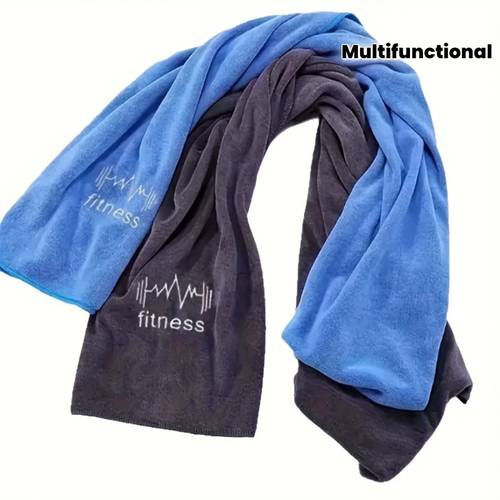 toalla de fitness de rápido con diseño de línea de cardíaca engrosada - alfombra multifuncional absorbente de para gimnasio, yoga, running y actividades al aire libre