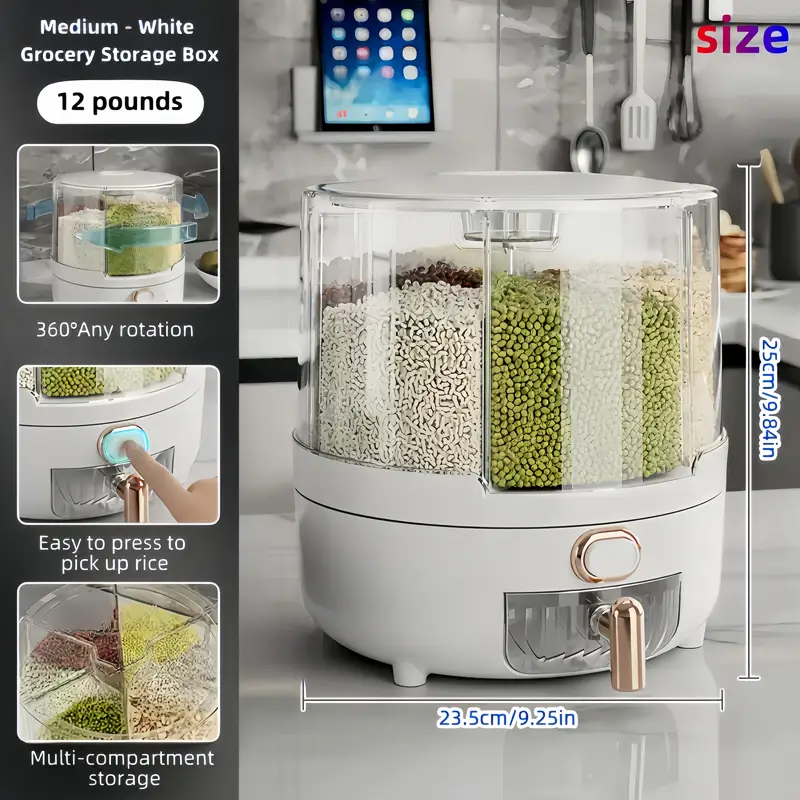 large capacity moisture proof grain storage container insect resistant reusable plastic dispenser for rice flour pet saving multi purpose kitchen essential with dispensing mechanism Product details 1