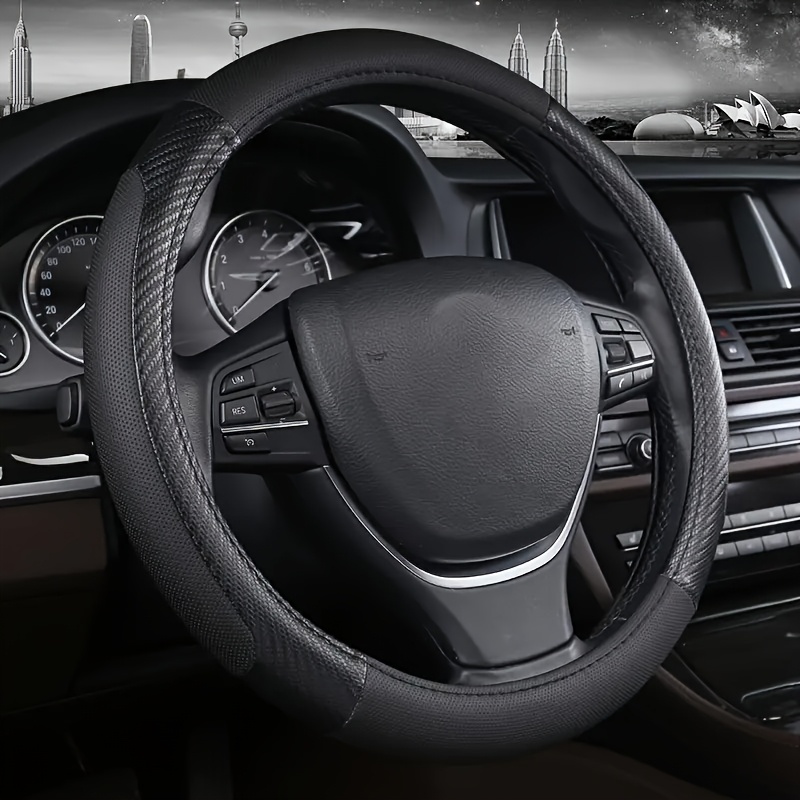 Steering Wheel Cover, Comfortable Pu Leather Handlebar Cover, Breathable And Non Slip, Fashionable And Suitable For