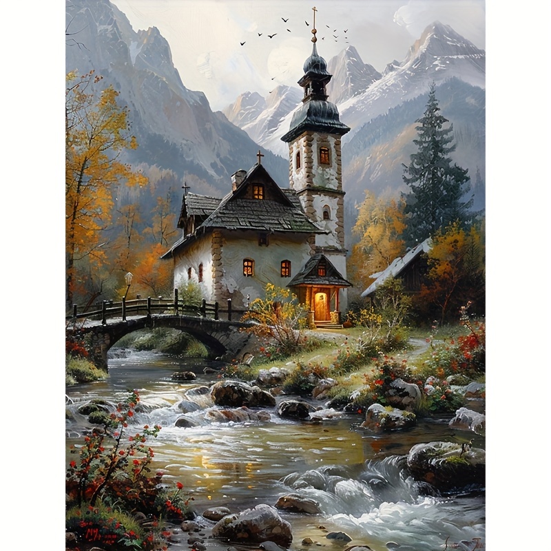 30x40 Cmcanvas Painting Art Mountain Landscape, Frameless Canvas For Wall Decor And Home Decoration Gift