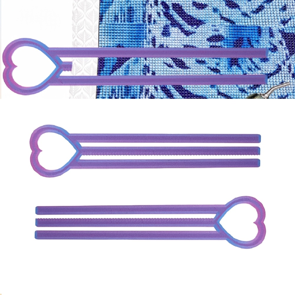 TEMU 2pcs Diamond Painting Positioning Ruler, Diamond Painting Canvas Storage Clips, Essential Diy Tools For Diamond Dot Art Crafts