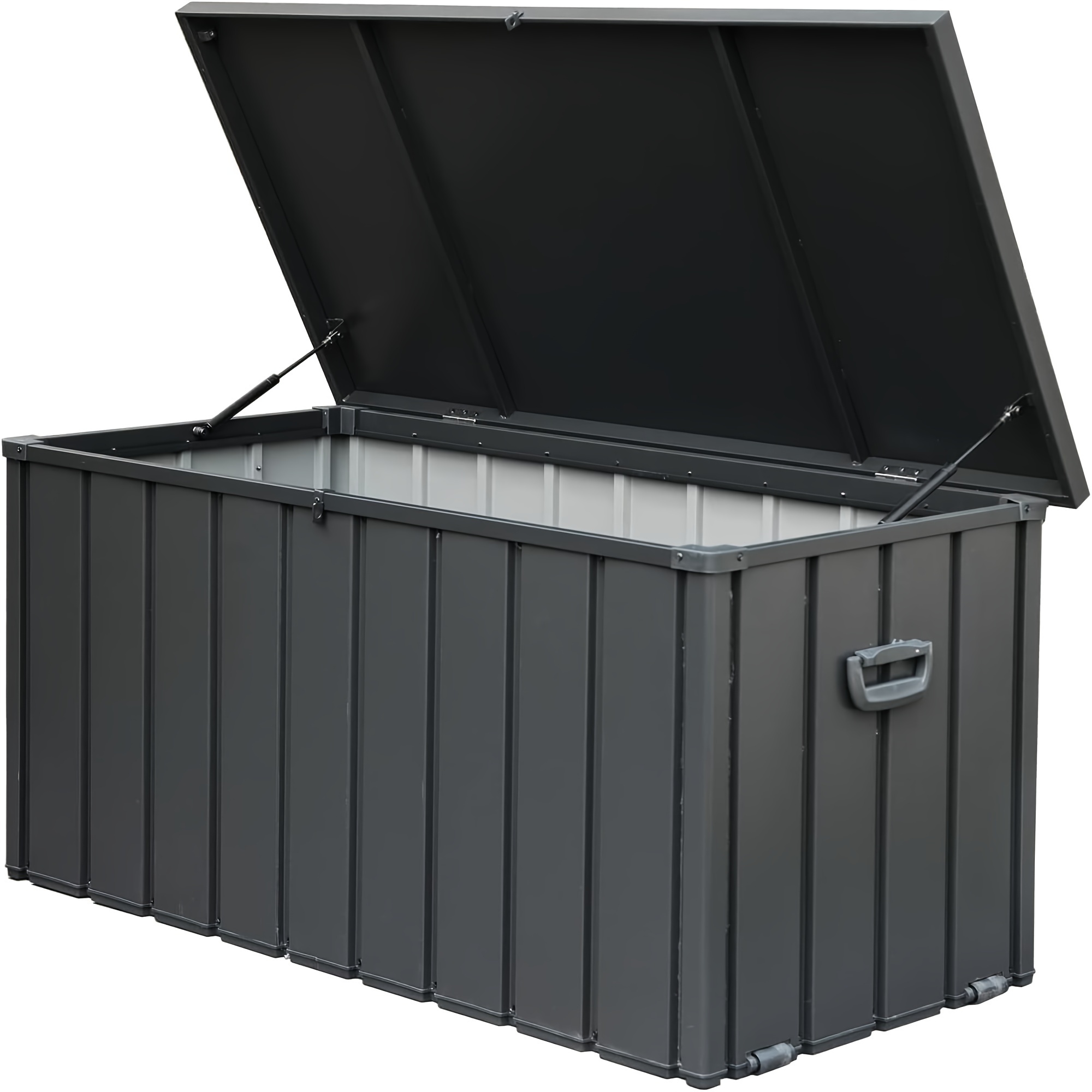 1pc 150 Gallon Outdoor Storage Deck Box, Waterproof Large Patio Storage Bin  For Outside Cushions, Throw Pillows, Garden Tools, Lockable Metal Deck Box