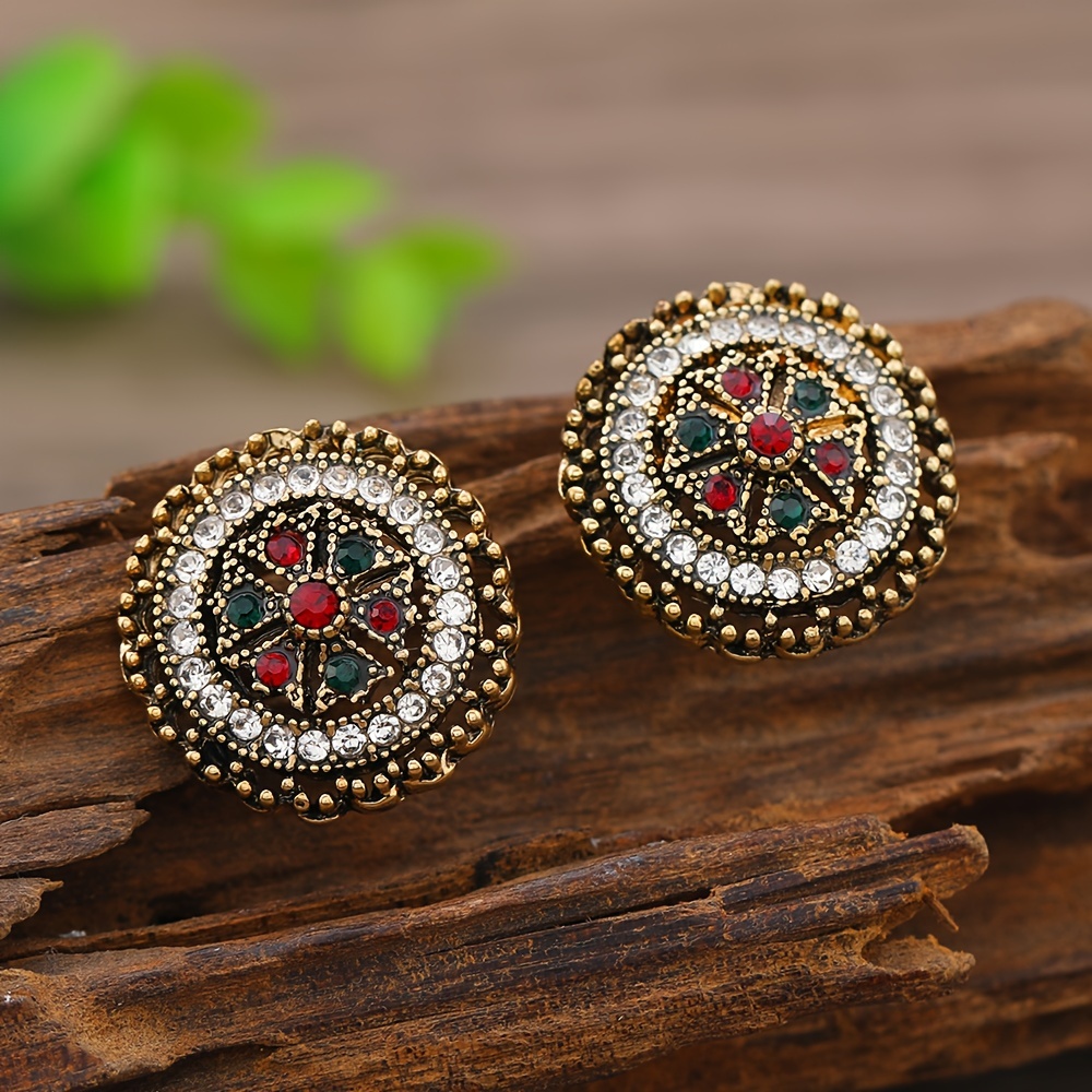 TEMU A Pair Of Women's Fashionable Drop Earrings, Creative Vintage-style Round Earrings, Suitable For Daily Wear And Versatile Gifting