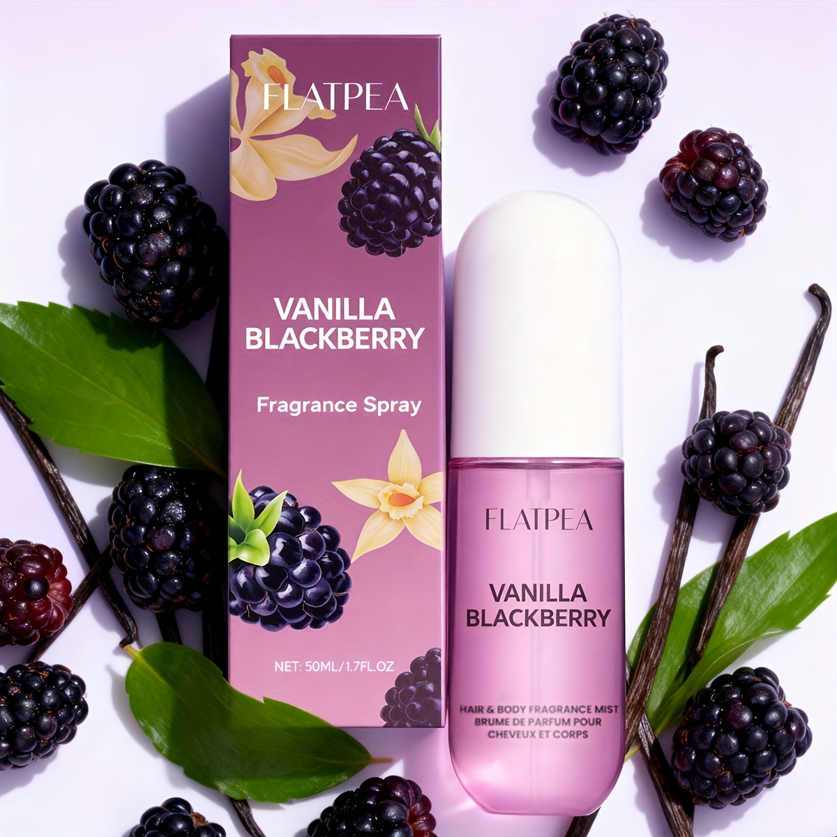 50ml Women's Perfume/Hair Perfume, Blackberry Fig Vanilla Scent, Hair Essential Oil Perfume for Dry Damaged Hair, Pheromone Fragrance with Anti-Frizz Nourishing Moisturizing, High-Quality Long-Lasting Scent Hair Spray/Body Fragrance, Suitable for