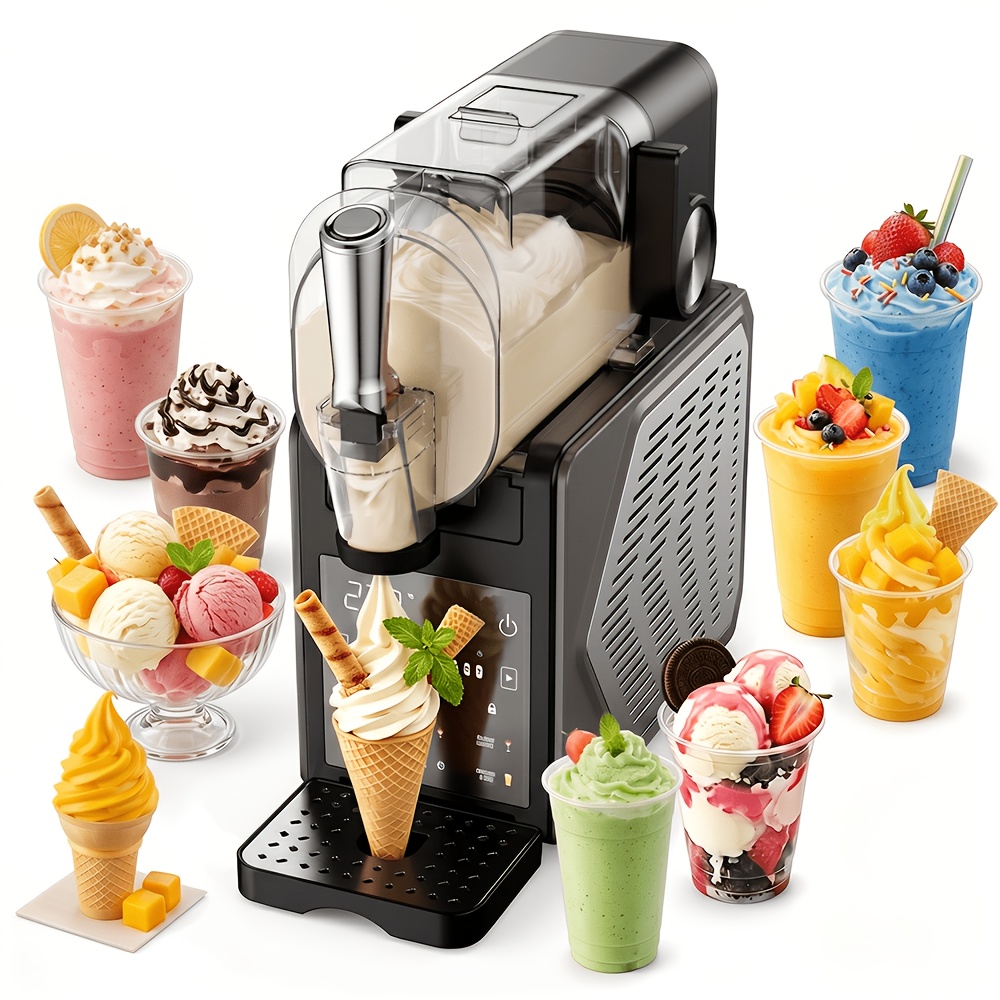 Machine, Smoothie Maker, 101-ounce Ice Cream Maker And Home Smoothie Maker, With Led Display, 6 Programs Covering Margaritas, Smoothies, , And , Automatic Cleaning, Needed