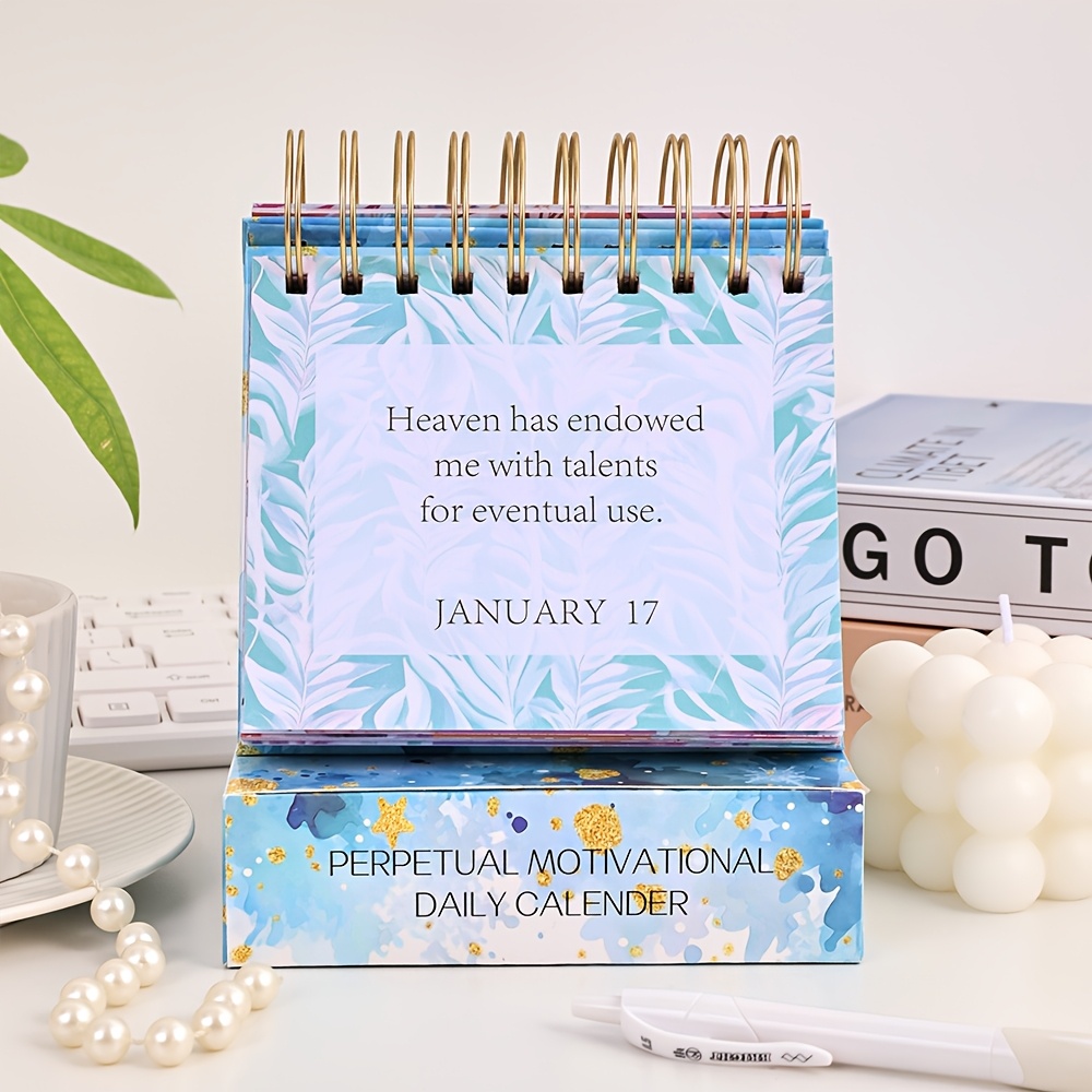 TEMU Motivational Calendar Perpetual Desk Calendar Planners Includes 365 Days Positive Quotes And Affirmations A Whole Year Of Inspirational Perfect Gifts For School Home Office